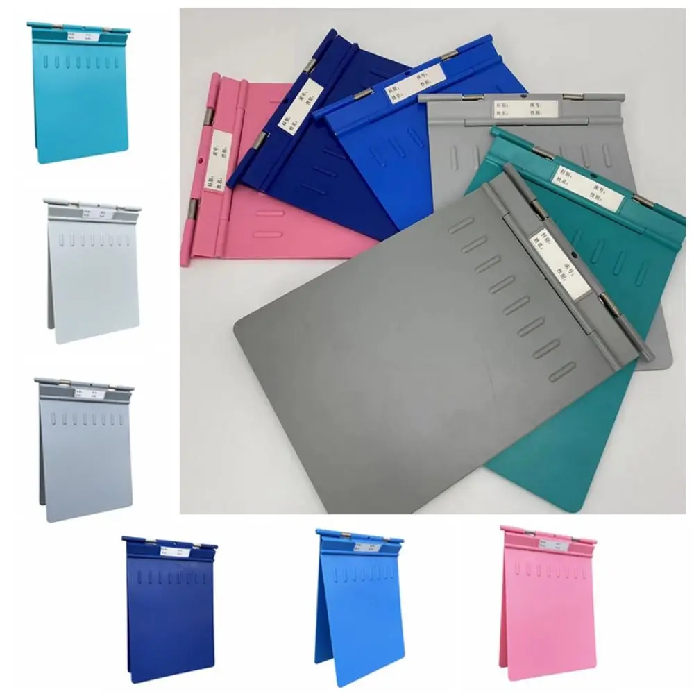 Waterproof ABS Patient Folder Colorful Lightweight Folding File Folder Practical Clip Plate Clipboard Folder Office Supplies