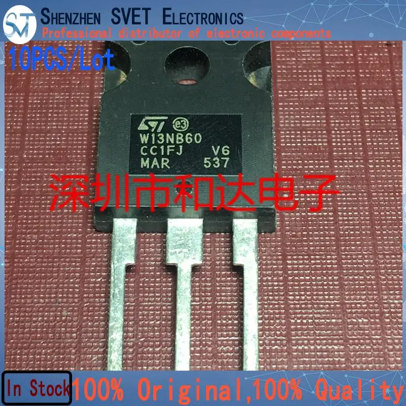 10PCS/Lot W13NB60 STW13NB60  TO-247 600V 13A   New Imported Original 100%Test In Stock Fast Ship