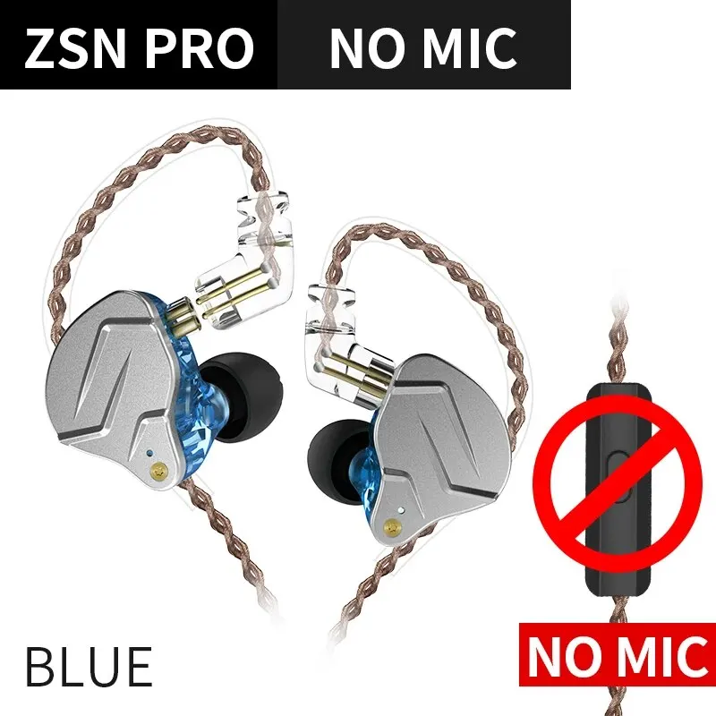 KZ ZSN PRO 1BA 1DD Hybride aandrijving in ooroordopjes HIFI metalen bas oordopjes sport muziek headset vervangbaar