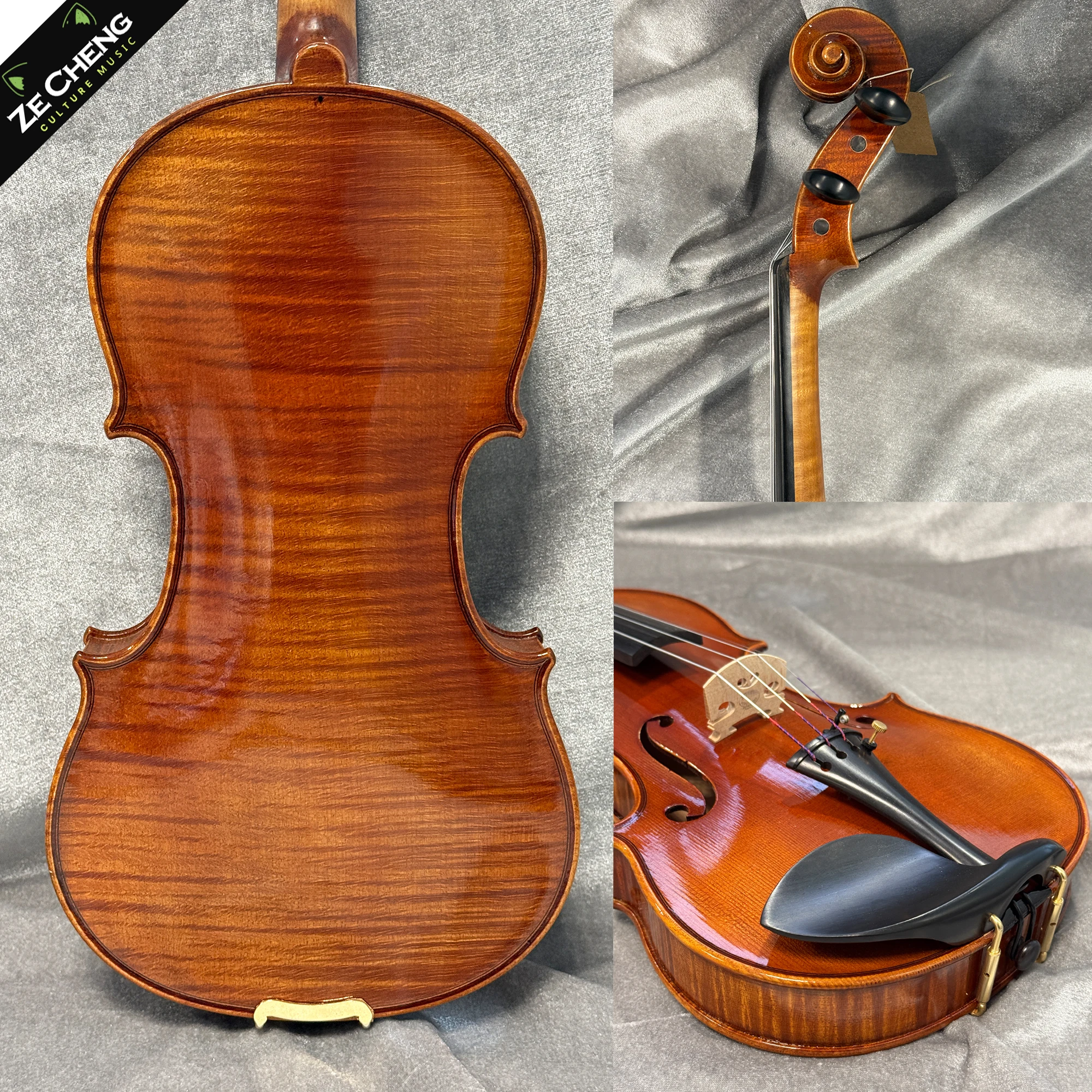 

Скрипка ручной работы 4/4, цельная задняя дека, итальянский цвет кофе, масляный лак, массив дерева, выдержка более 2 лет, профессиональная/студенческая акустическая модель