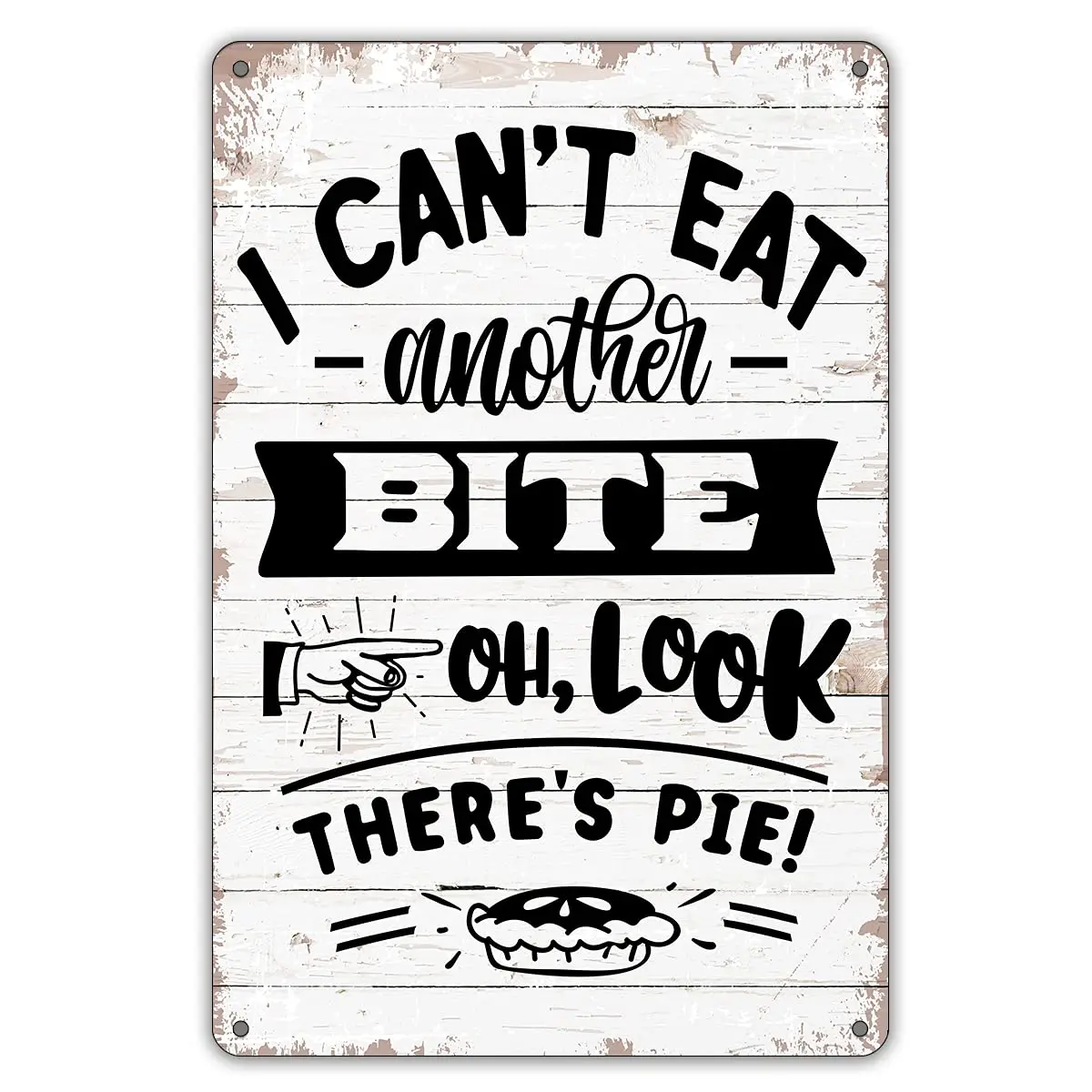 Metal Tin Sign Wall Decor I Can't Eat Another Bite Sign for Home  Coffee Shop Decor Gifts