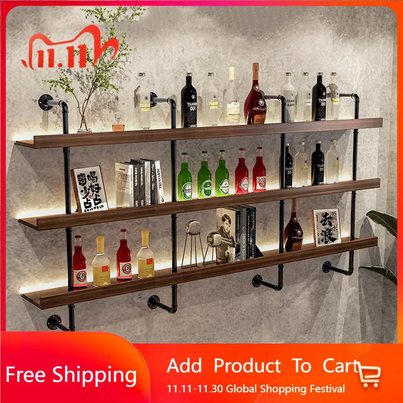 

Storage Shelf Bar Cabinet Wine Rack Bartender Drinks Bar Cabinet Wine Rack Wall Display Botellero Vino Drinking Bar Furniture