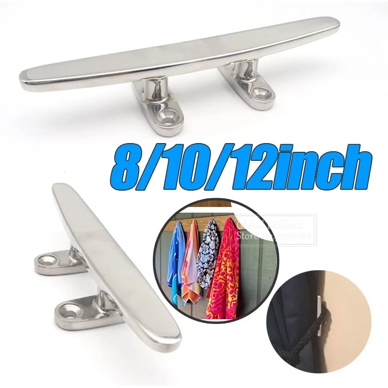 8/10/12 Inch High Quality 316 Stainless Steel Polished Combo Mooring Cleat 200mm/250mm/300mm boat cleat for marine boat yacht