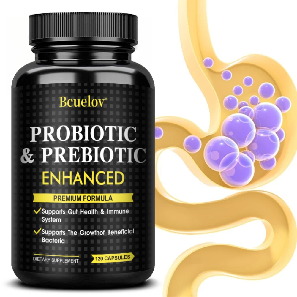 Probiotics & Prebiotics Capsules, Support Gut Health & Immune System, Relieve Bloating Constipation, Digestive Supplement