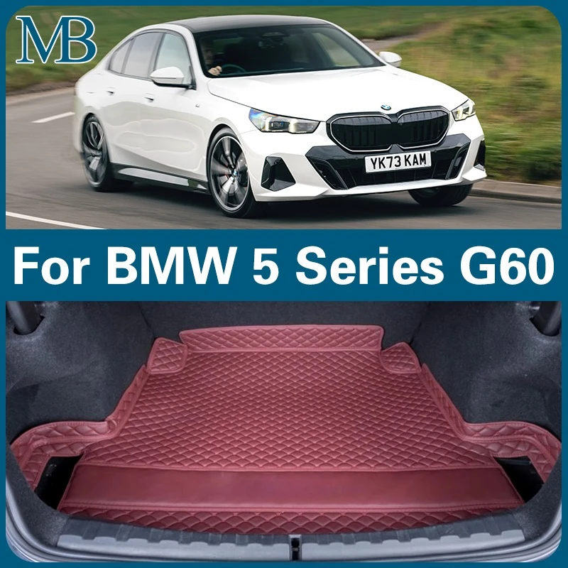 

Custom Car Trunk Mat For BMW 5 Series G60 2024 2025 Accessories Main Pad Leather Cargo Liner Waterproof Interior Modification