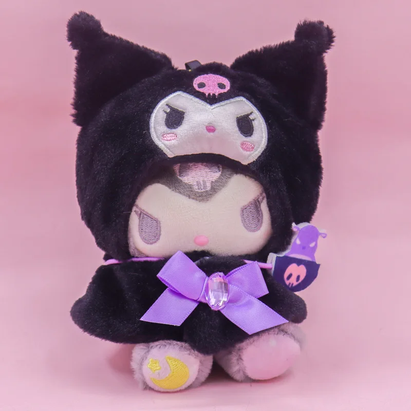 La bambola Sanrio cambia vestiti Kawaii Anime Hello Kitty Kuromi Melody Cinnamoroll Doll Cape Cute Cartoon bambola di pezza Nuovi vestiti