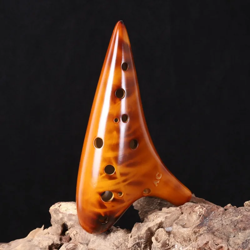 China Clay Ocarina Alto C Tone 12 Hole Professional Ocarina Student Playing Portable Ceramic Flute Time Ocarinas Orff Instrument