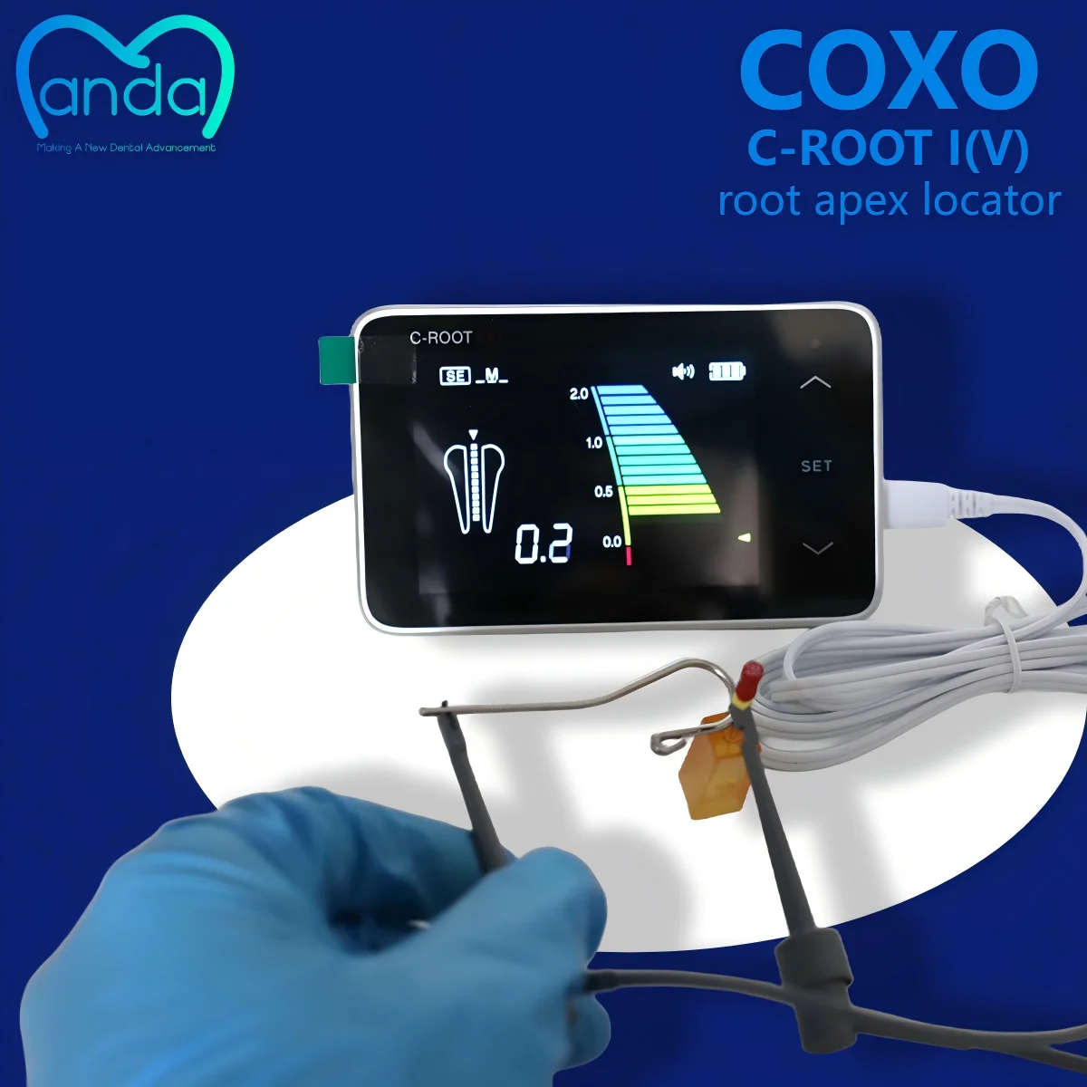 

YUSENDENT C-ROOT I(V) Apex Locator - High Precision Multi-Frequency Root Canal Length Tester with LCD Display