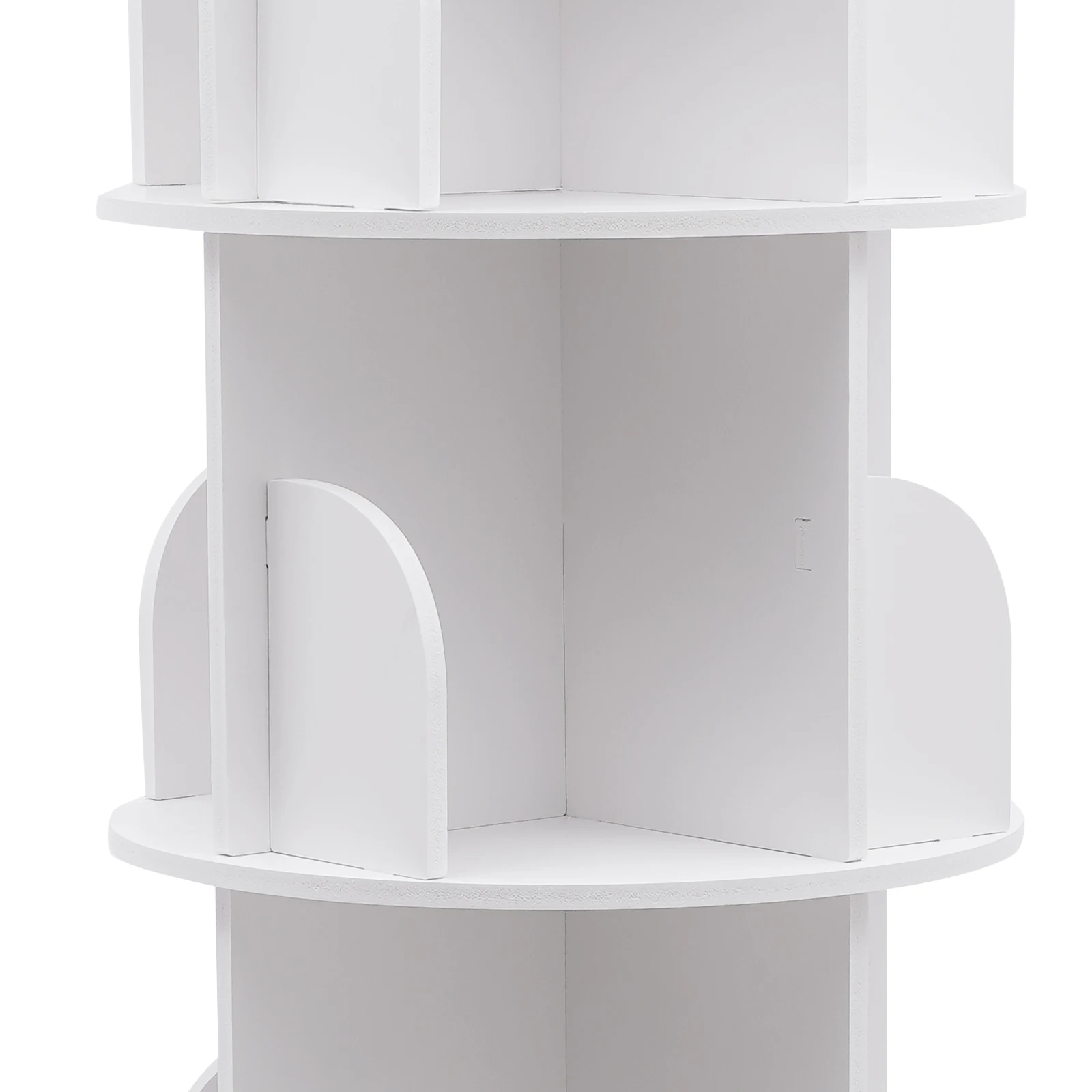 5-Tier Modern Rotating Bookshelf 360° Rotating Stackable Shelves Bookshelf Organizer Floor-Standing Storage Display Rack White
