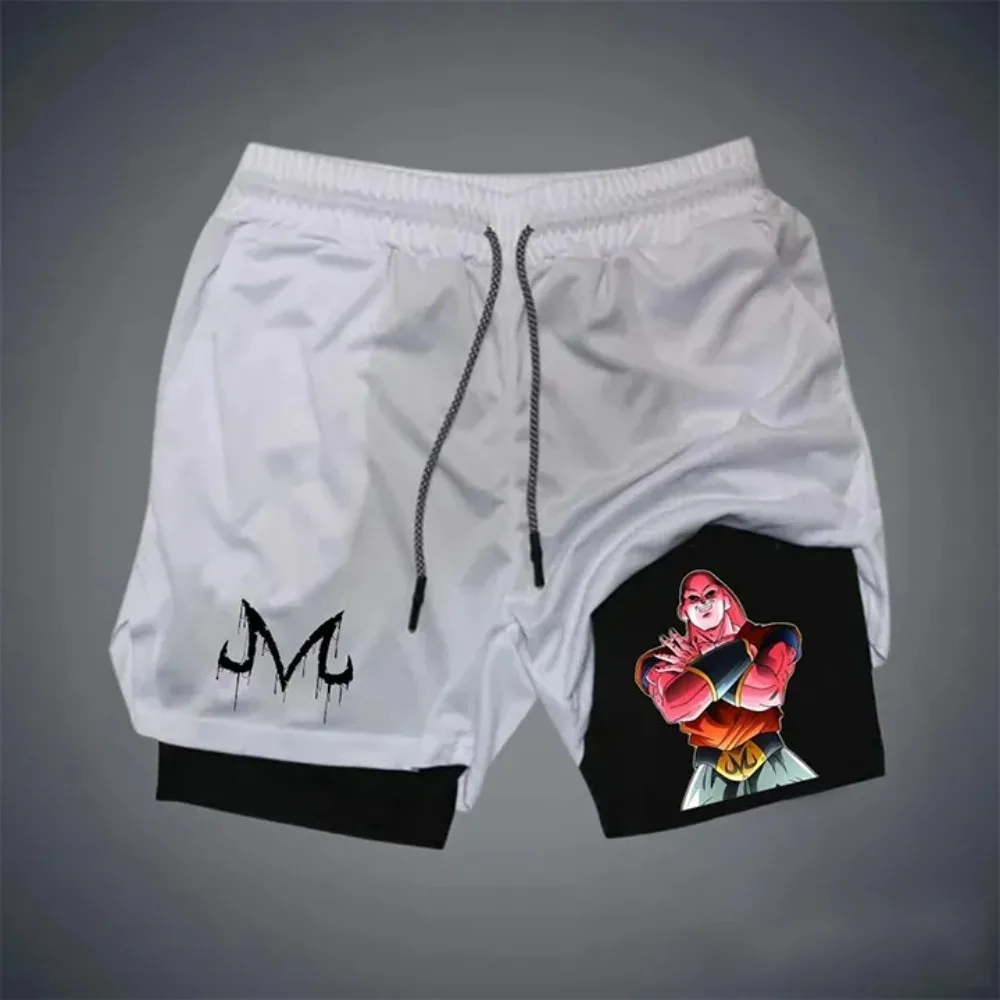 Dragon Ball Anime GOKU Peripheral Printed Summer Double-layer Shorts for Men and Women Commuting Sports Daily Sports Shorts