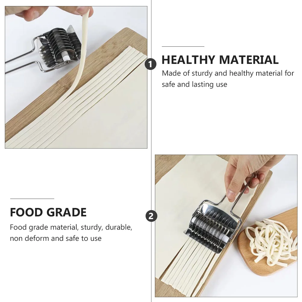 

2pcs Manual Noodle Slicer Stainless Steel Scallion Cutter For Vegetable Cutting Kitchen Supply Cooking Cutter Pasta Maker