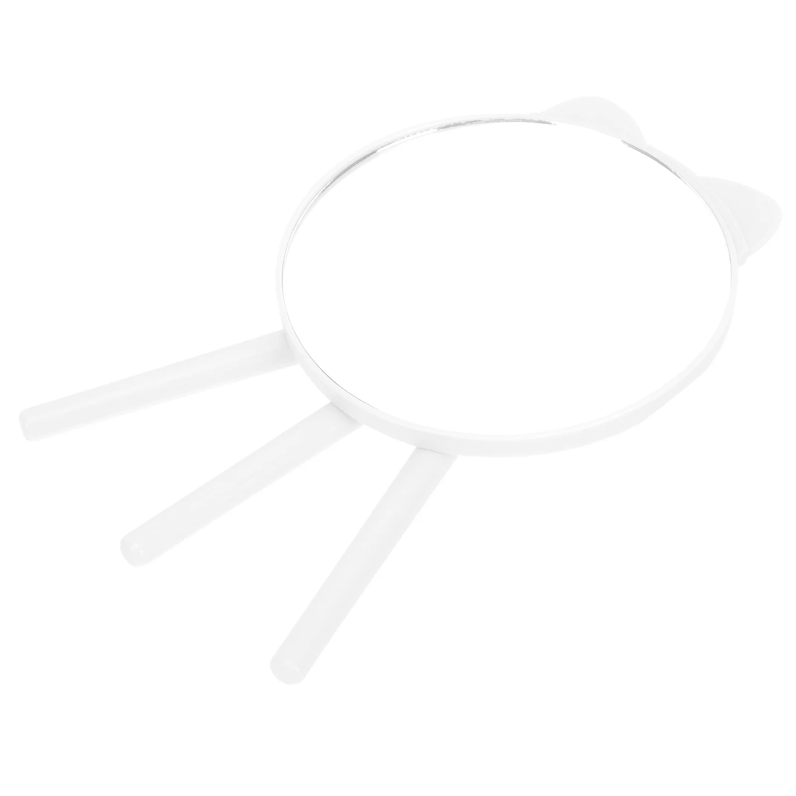 1개 고양이 귀 거울 데스크탑 스타일리시 원형 삼각대 베이스 메이크업 거울 고화질 테이블탑 장식용 메이크업 거울