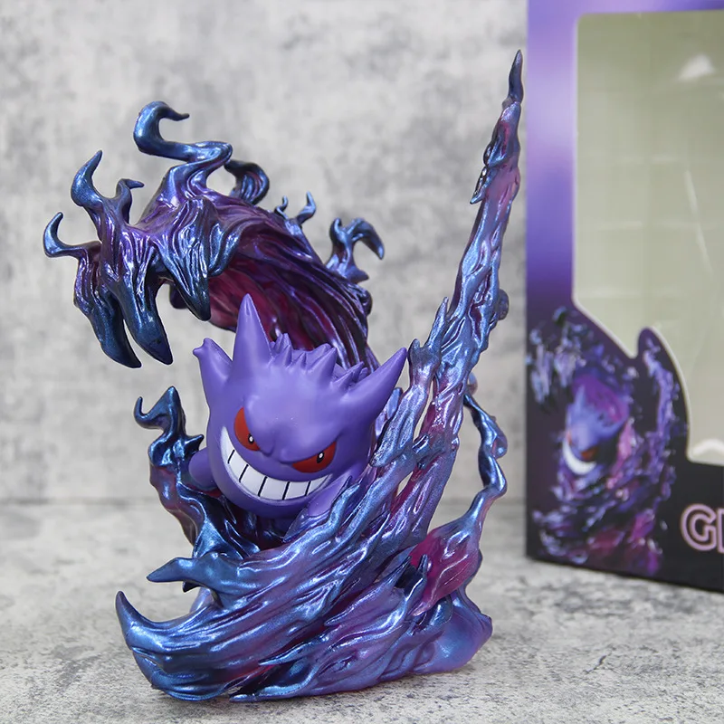 Nowy 19cm Anime Pokemon śliczne Gengar statua figurki Model kolekcja rzeźb Kawaii ozdoby stołowe zabawki dla dzieci prezent urodzinowy