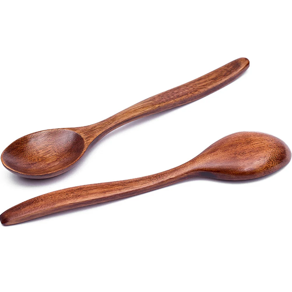 

2pcs Natural Wooden Spoon Set For Stirring Mixing Cooking Soup Easy Clean Simple Design Home Restaurant Use Wood Spoon Kitchen