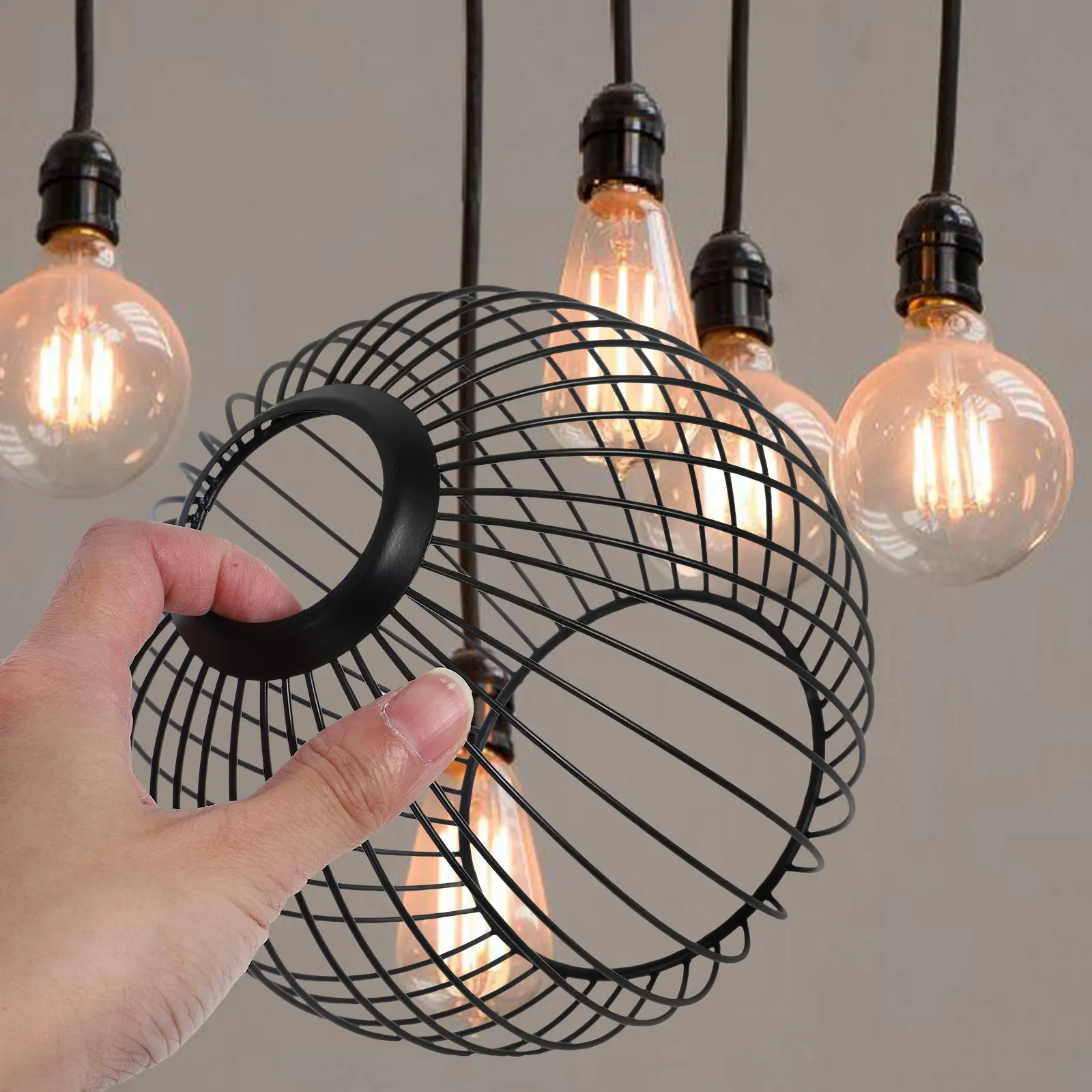 

Винтажный железный абажур с вырезами, металлический сетчатый плафон, сменный ретро-абажур для подвесного светильника, промышленный стиль, сетка для лампы