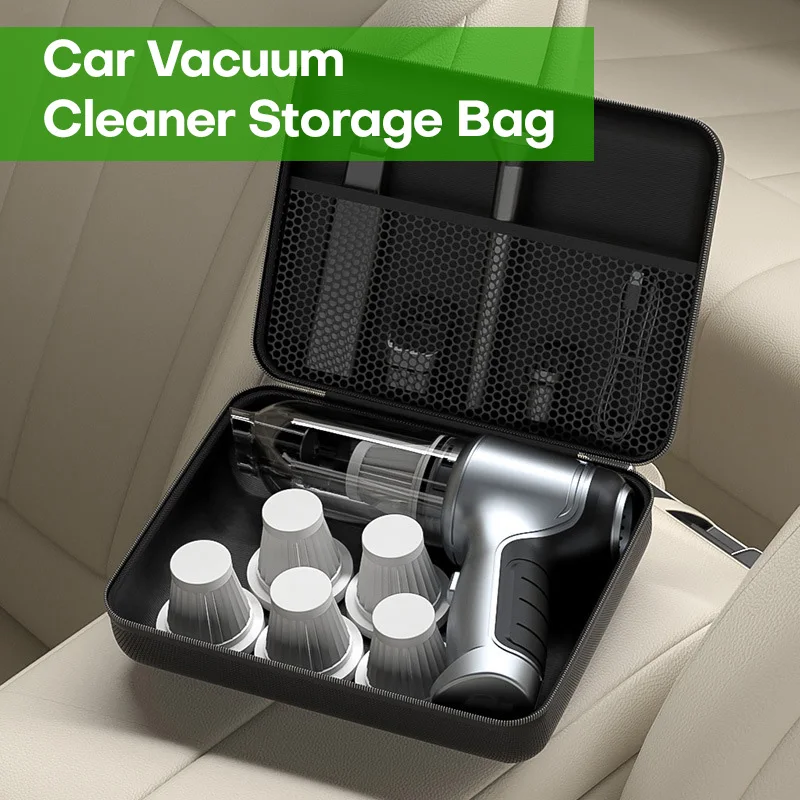 

Car Vacuum Cleaner Storage Bag Portable Air Pump Dustproof Bag Headphone Charger Data Cable Storage Box Organizer Carrying Case