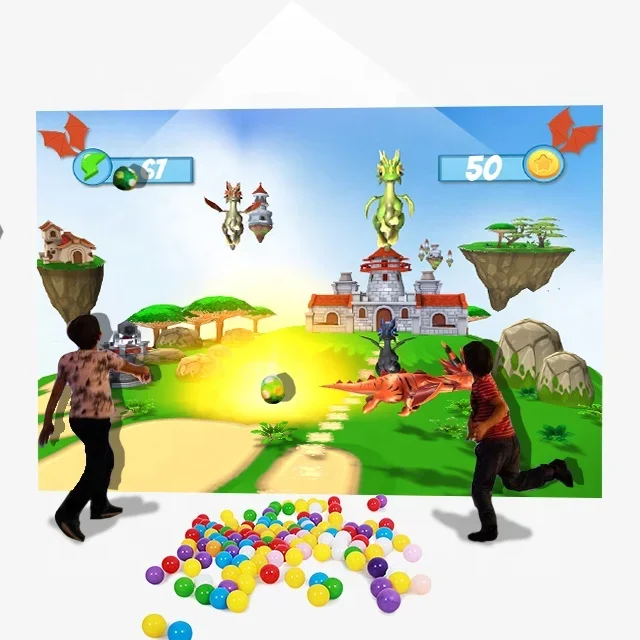 

Chariot basic version interactive smash wall projection system with ball game for kids playground.