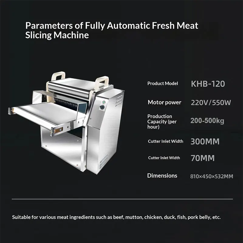Commercial Fresh Meat Slicer Electric Fully Automatic Small Cutter For Pork Beef Mutton Ideal For Barbecue Restaurants