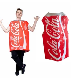 Unisex Women Famous Drinks Fancy Dress Up Men Cola Couples Halloween Costumes