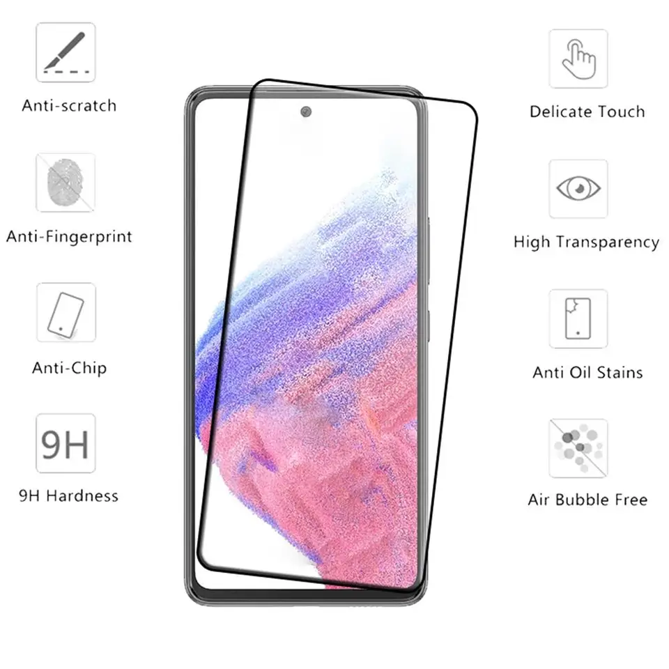 3 Piezas Protector de Vidrio para Samsung Galaxy A57 A37 A17 A56 A36 A16 A55 A35 A15 A54 A34 A14 A53 A52 S20 S23 S24 S25 FE Película 4
