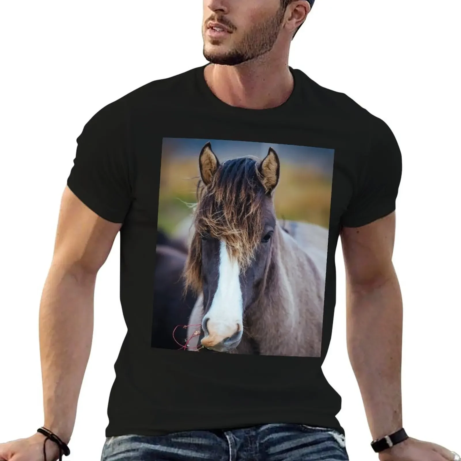

Icelandic Pony T-Shirt baggy shirts customs men clothes
