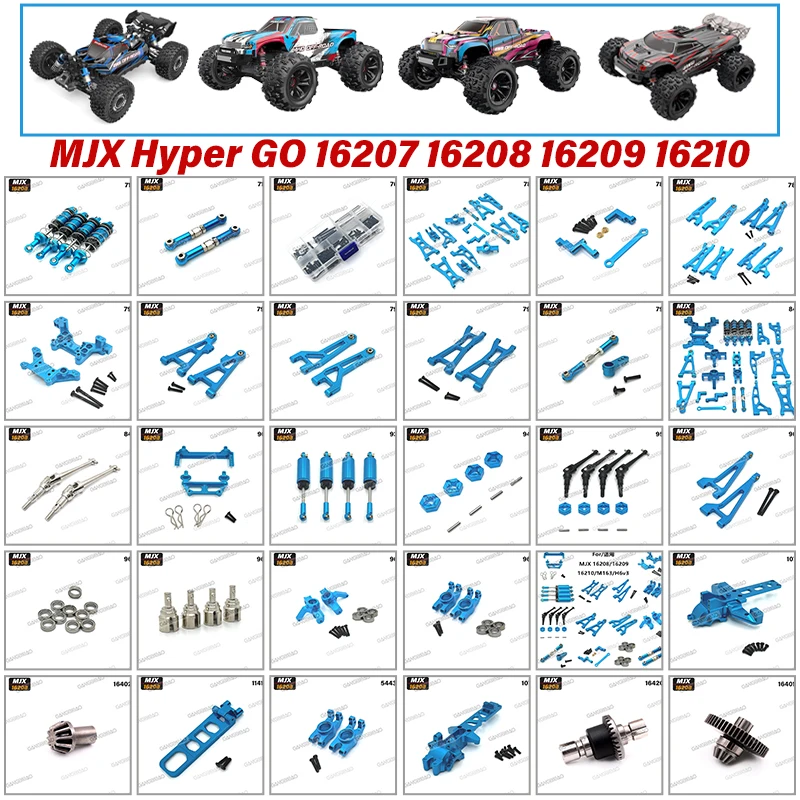 Metall-Upgrade Schwingarm Stoßdämpferhalterung Lenkhalterung Zugstange für Mjx Hyper Go 1/16 RC Auto 16207 16208 16209 H16 H16BM