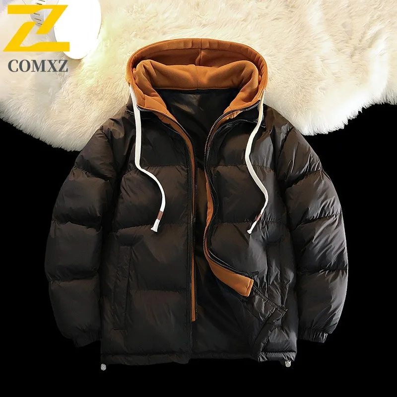 COMXZ 2025 Couple Windproof Thickened Cotton Jacket American Style Winter Outdoor Sports Camping Fishing Heavyweight Coat