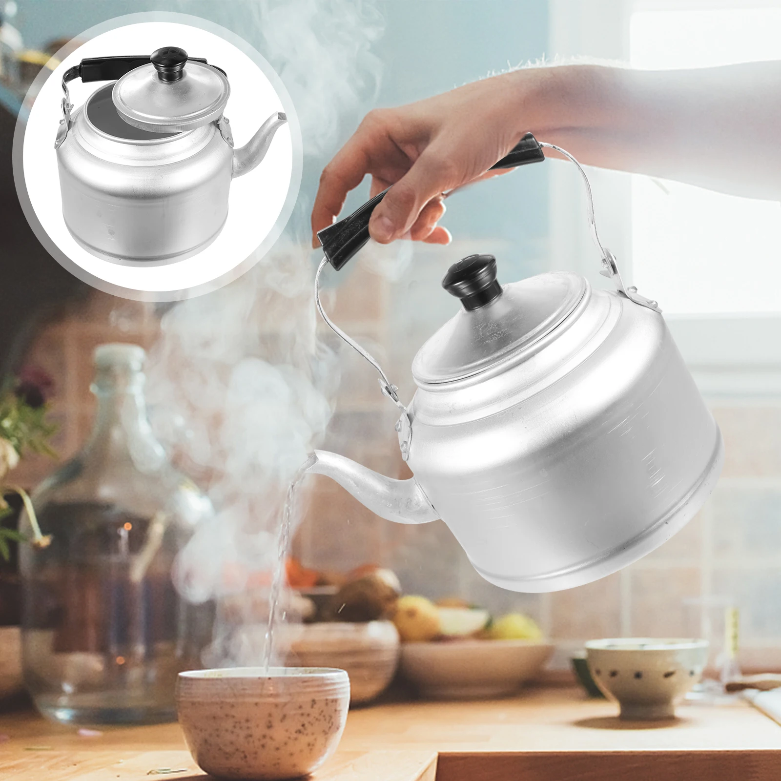 

Aluminum Kettle Water Pot High Capacity Stove Top Plastic Travel Tea Pots Large Size Anti Scald Household Heating Teakettle
