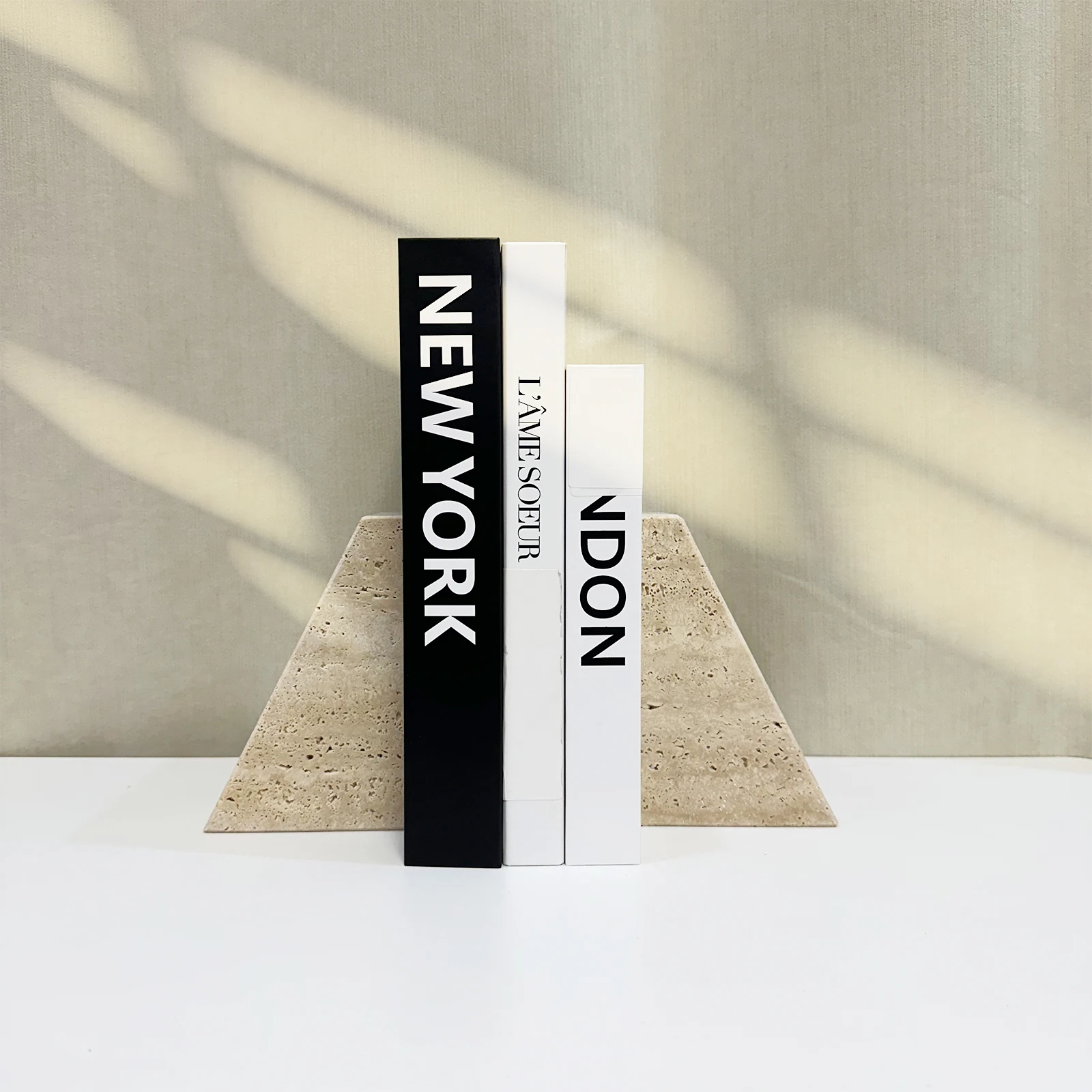 1 Piece Stylish Natural Marble Stone Bookends Modern Decorative Desk Accessories for Home  Living Room, Office & Bookshelf