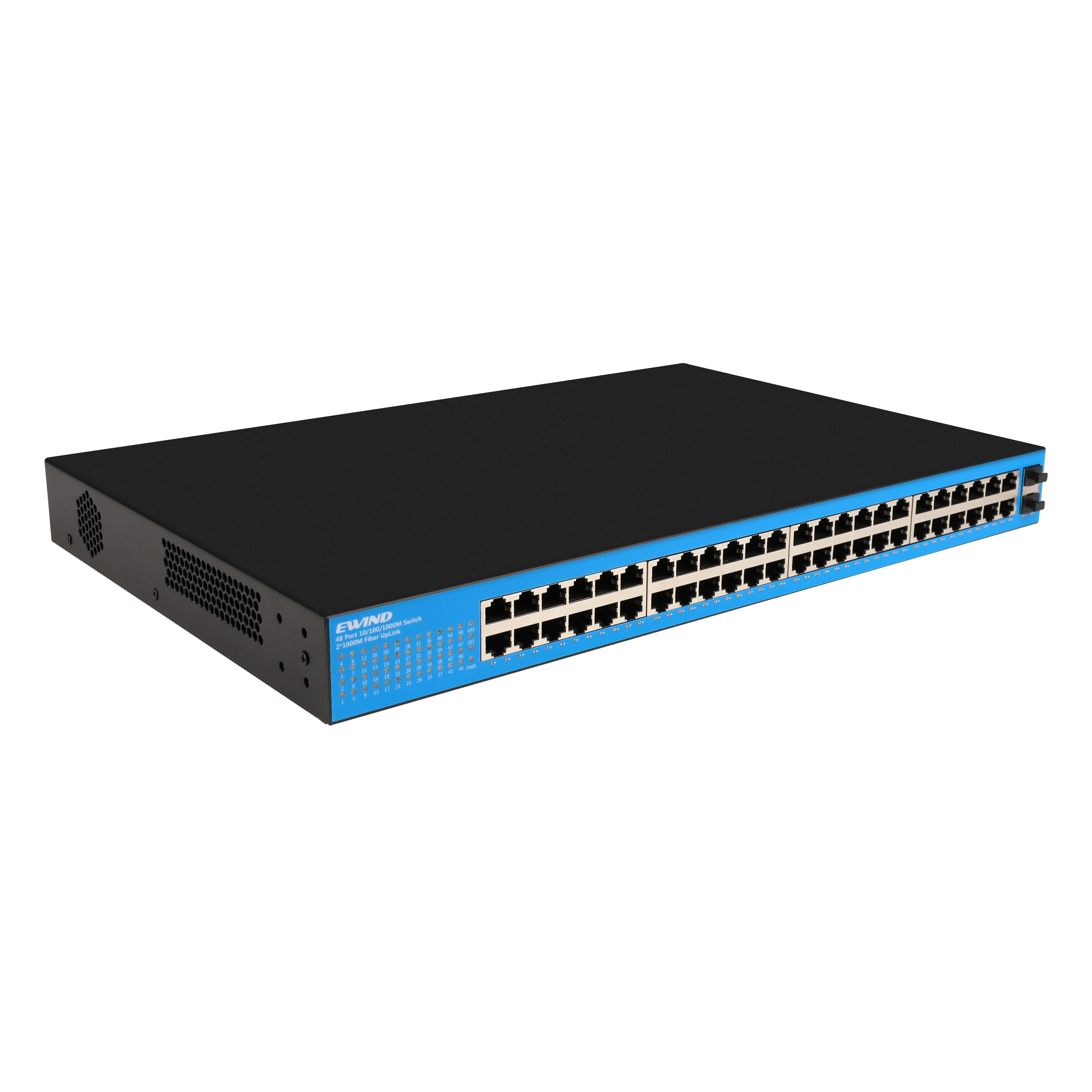 Saklar jaringan 48 port 10/100/1000M PoE saklar dengan 2 100/1000M SFP port optik Gigabit Tidak dikelola poe switch