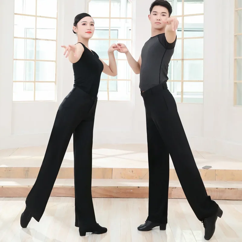

New men's modern dance Latin dance uniform straight leg training suit National standard square social dance performance