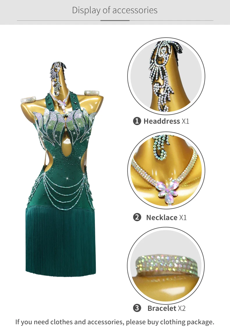 2026 Neues Latein-Tanzkleid Sportanzug Damen Ballsaal-Kleidung Senior Fransenrock Mädchen Wettbewerb Elegantes Auftrittskostüm – Detail 5