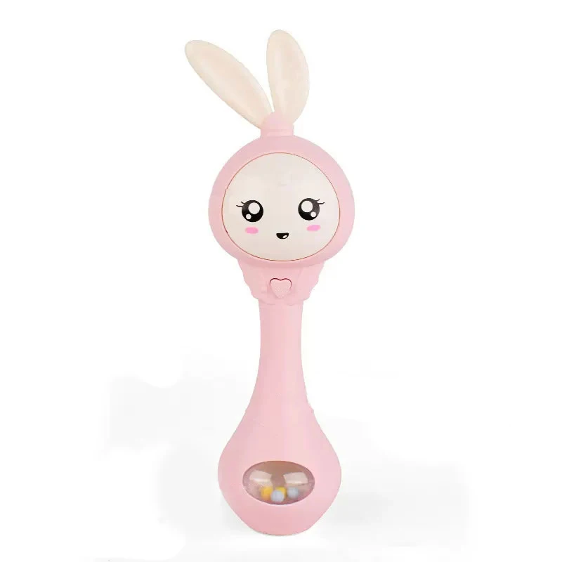 Baby Music Flashing Rattle Toys Rabbit Teether Hand Bells Mobile Infant Stop Weep Tear Rattles Newborn Early Educational Toy 18M