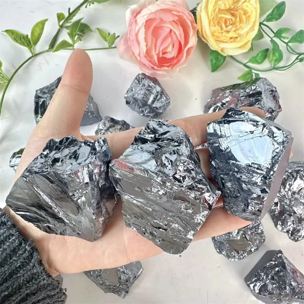 Wholesale natural healing gemstones rough raw crystal terahertz rough stone for home decoration