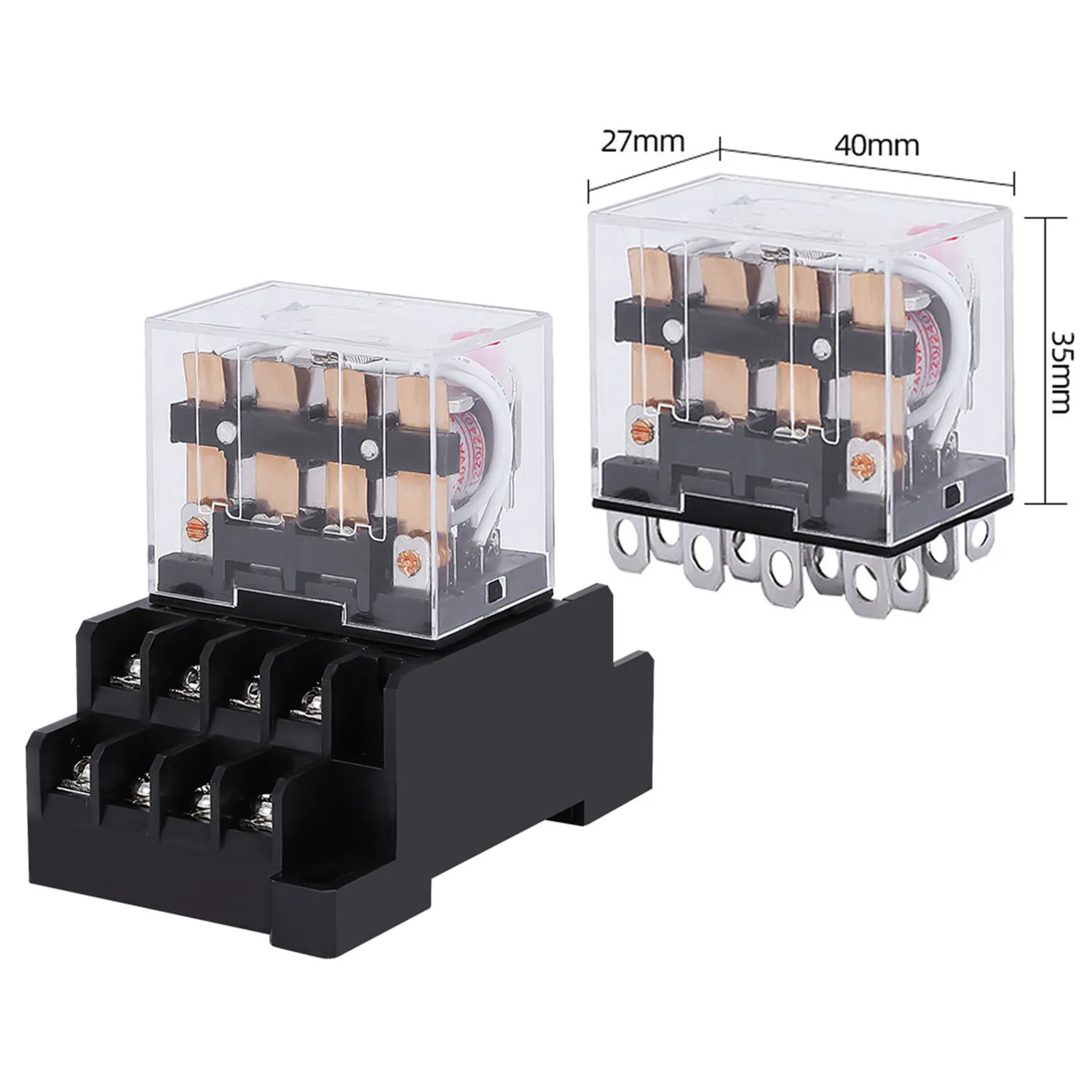 10pcs HH64P Mini Relay P143 14Pin 10A with LED LY4NJ Intermediate Relay 12V 24V 110V 220V 380V General Relay LY2N-GS JQX-13F 4Z