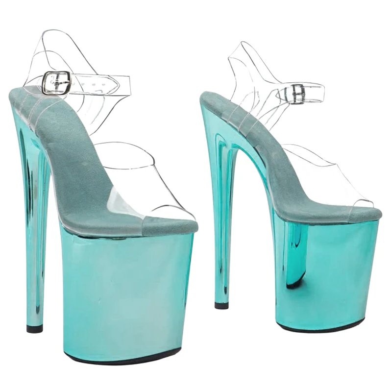 Leecabe 20cm/ 8inches  Clear PVC New Upper Style Trendy Fashion High Heel Platform Sandals Stripper Heels Pole Dance Shoes