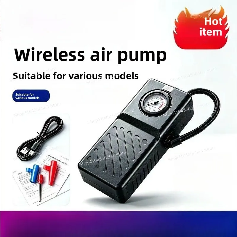Portable Car Wireless Air Pump, Electric Inflator for Car Tires, Basketball & Universal Use