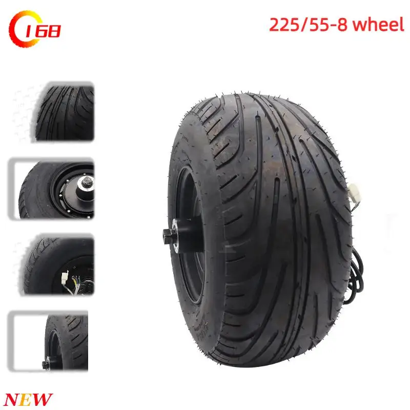 Suitable for Citycoco wheel parts replacement 60V 2000W motor wheel hub 225/55-8 tubeless tire wheel