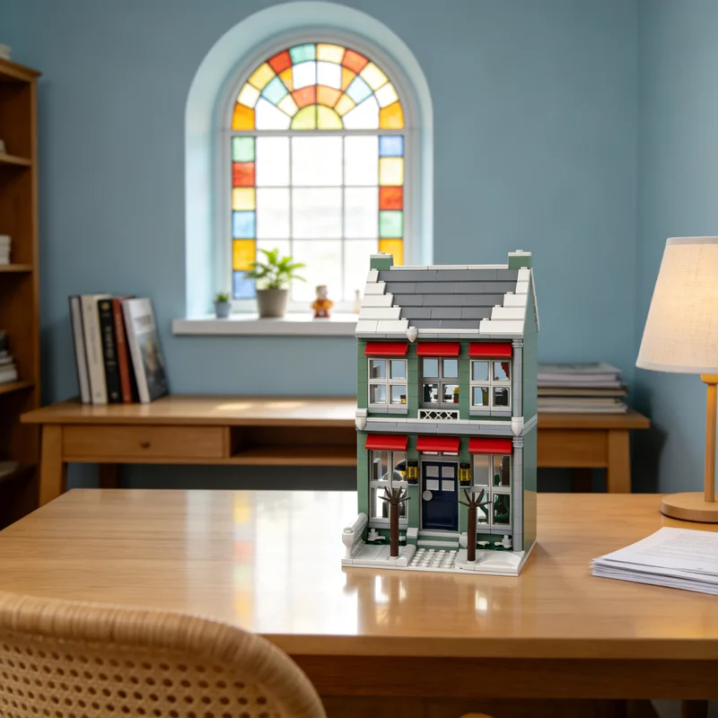 

647 деталей MOC: Новогодняя уличная сцена Grand Ma S, сезонная модель, строительные блоки, архитектурная игрушка, рождественский подарок, конструктор для детей