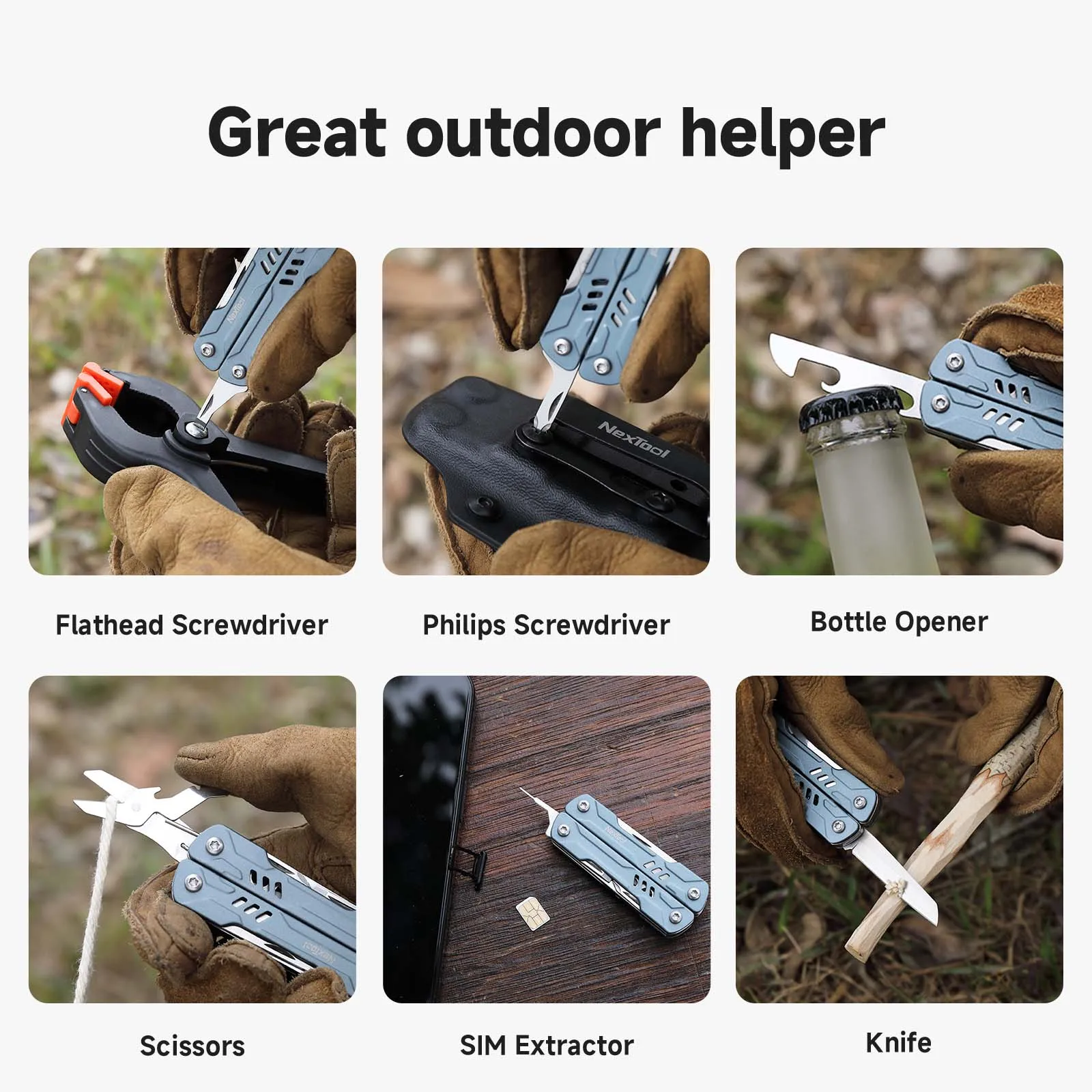 NexTool S11 كماشة بحار صغيرة 12 في 1 متعددة المهام ذو طيات سكين للطي جيب مفك مقص المحمولة EDC أدوات يدوية في الهواء الطلق