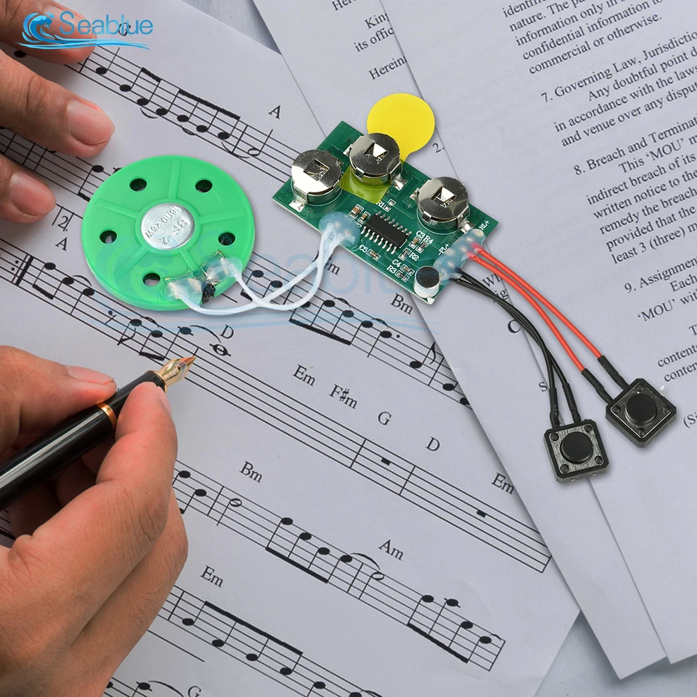 لتقوم بها بنفسك وحدة صوت قابلة للتسجيل 120/240 ثانية رقاقة تسجيل الصوت بنقرة واحدة تسجيل وتشغيل لبطاقات المعايدة اللعب الهدايا