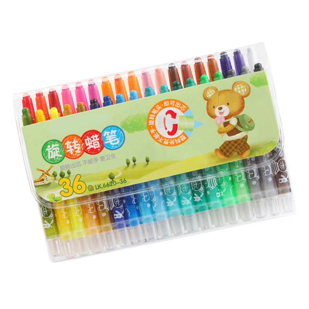 

36 Colors Washable Crayons Colored Pens Kids Drawing Painting Set Art Supplies Student Gifts Coloring Books Sketch Tools