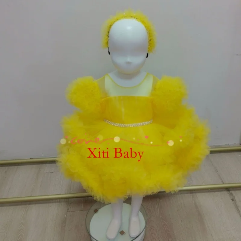 Luxury sequined tail dress Small flying sleeve tulle Beaded butterfly party dress suitable for special occasion evening