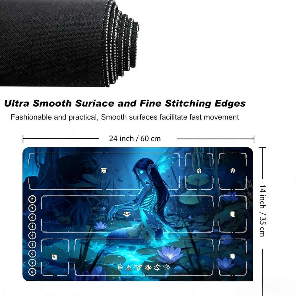 35X60CM Skeleton TCG Zoned Play Mat Durable Office Deskpad Party Gathering Card GameMat Non-slip Keyboard PC Game MousePad