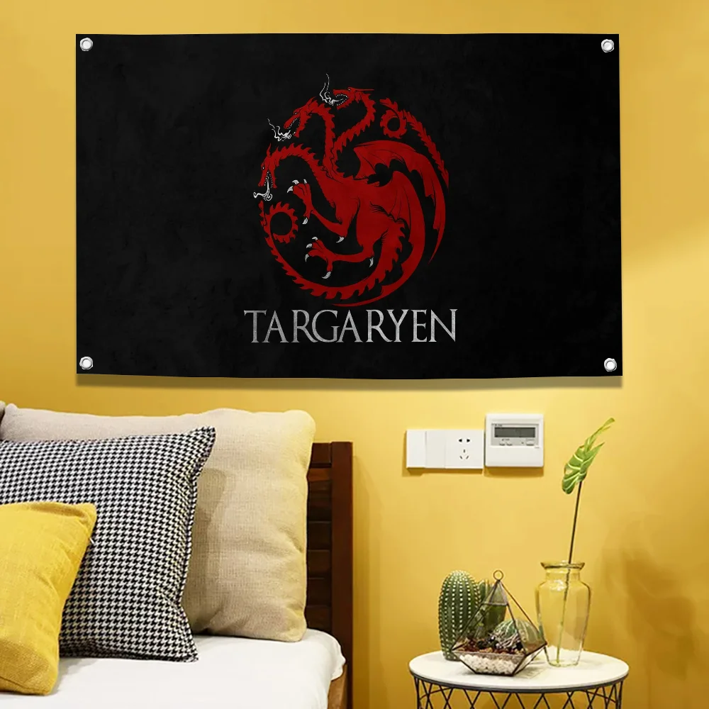 T-targaryens Home-&-garden Christmas Decoration Folding Interior Pvc Accordion Doors Anime Flag to Hang Outdoor Decors Tapestry