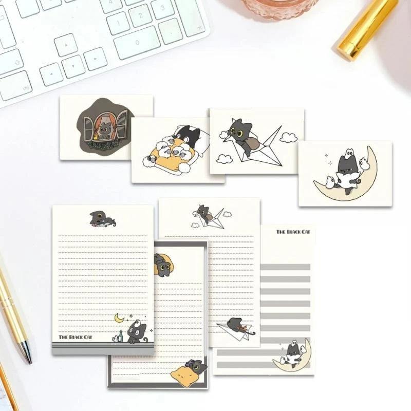 J0MB 1 SET PAPIER PAPIEROWY I KWEPOWANY ZAPIS CATS LITET PISKIET
