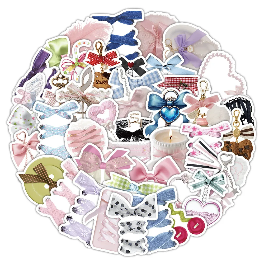 Bow Element Decorative Stickers 53 Sheets for Journal Diary Planner DIY Craft Stationery Giajar Sticker Store