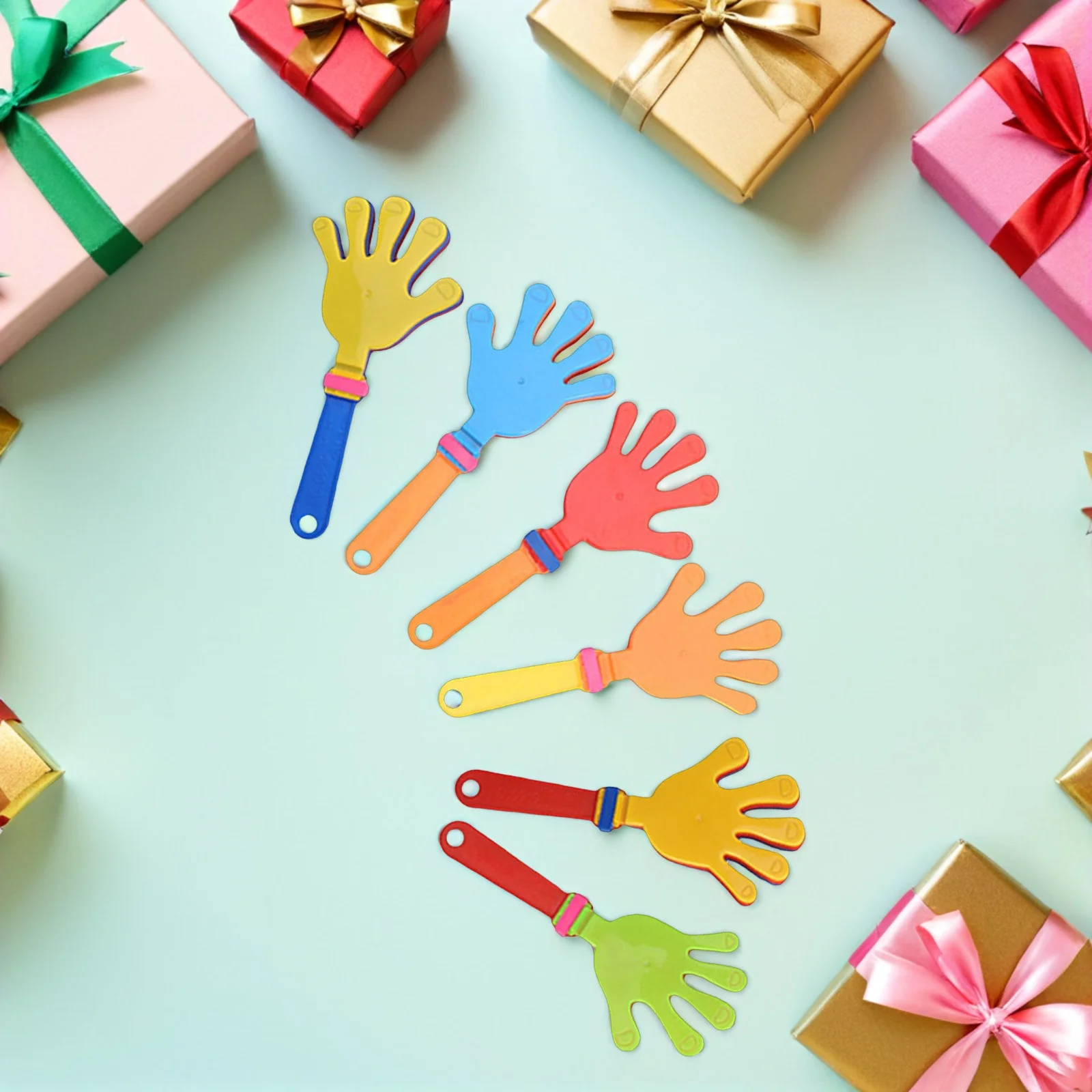 

12pcs Hand Clapper Colorful Plastic Party Favors For Festival Carnival Sports Cheering Tools Noise Making Party Supplies