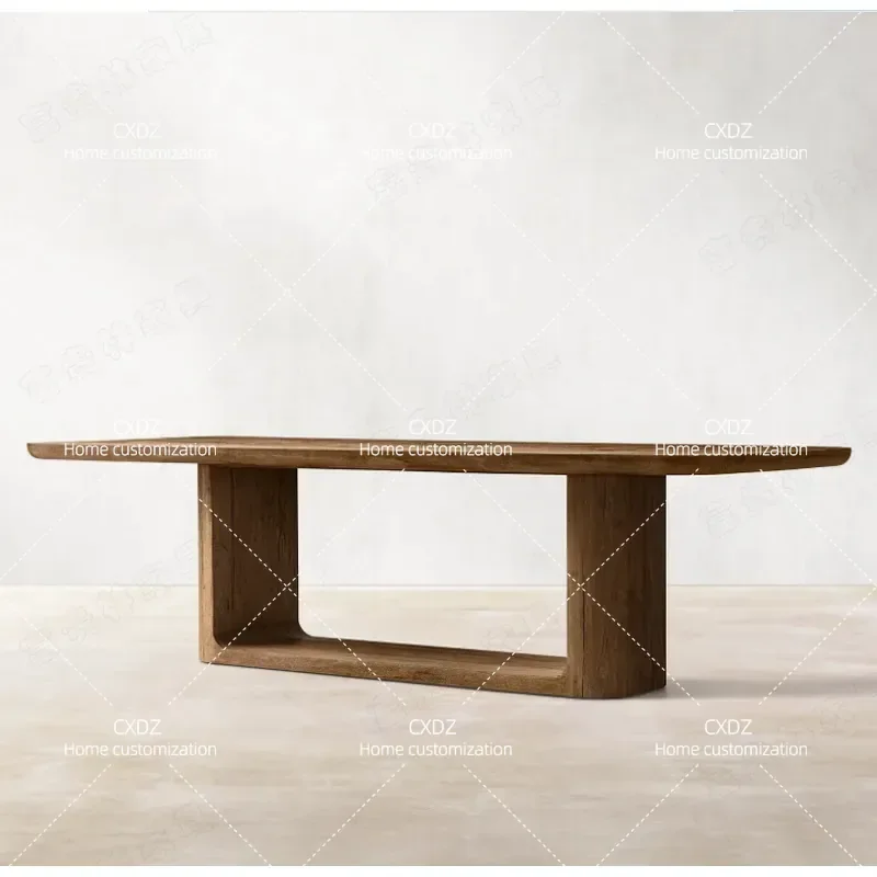 American Style Retro Solid Wood Dining Table French Country Modern Simple Villa Tea Table Wabi Sabi Western Furniture