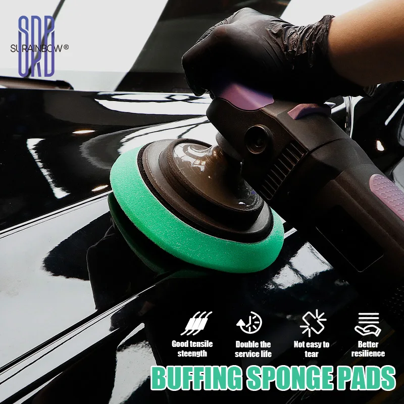 SRB Buffing Polishing Pads, 5 Inch Orbital Buffer Pads Hook and Loop Buffing Pads, Foam Polish Pad 3 Grits From Coarse to Fine
